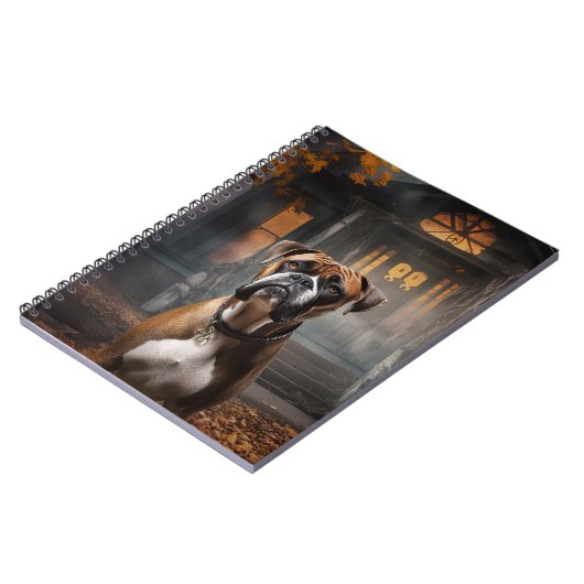 Boxer Halloween Beängstigend Notizblock (Linke Seite)