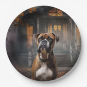 Boxer Halloween Beängstigend Pappteller (Vorderseite)