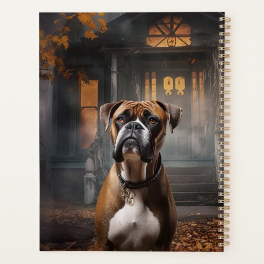 Boxer Halloween Beängstigend Planer (Rückseite)