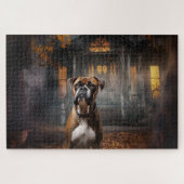 Boxer Halloween Beängstigend Puzzle (Horizontal)