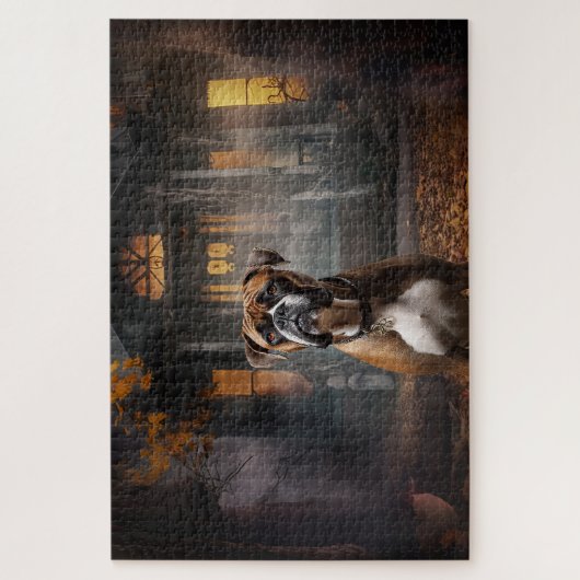 Boxer Halloween Beängstigend Puzzle (Vertikal)