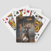 Boxer Halloween Beängstigend Spielkarten (Rückseite)