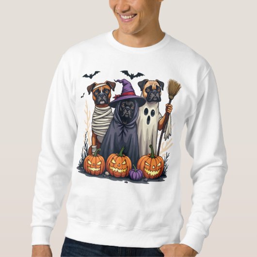 Boxer Halloween Costume Cute Spooky Dog Lover Sweatshirt (Vorderseite)