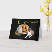 Boxer Halloween Grußkarte Karte (Gelbe Blume)