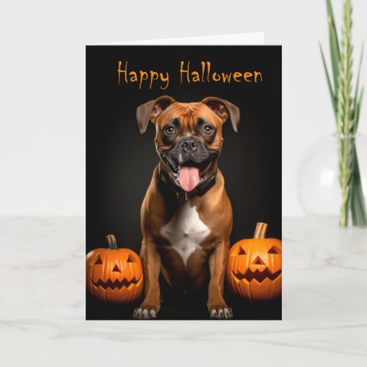 Boxer Halloween Karte (Vorderseite)