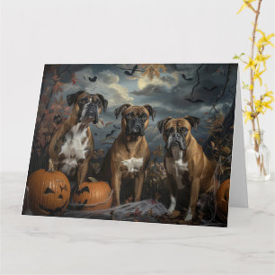 Boxer Halloween Nacht Hunde-Spaß Karte