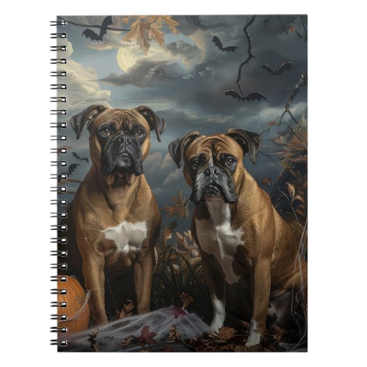 Boxer Halloween Night Doggy Delight Notizblock (Vorderseite)