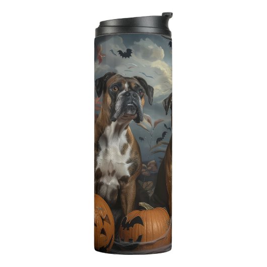 Boxer Halloween Night Doggy Delight Thermosbecher (Nach links gedreht)