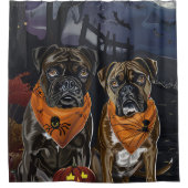 Boxer Halloween Spooky Duschvorhang (Vorderseite)