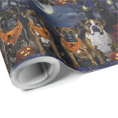 Boxer Halloween Spooky Geschenkpapier (Rolleneckpunkt)