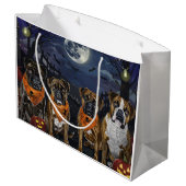 Boxer Halloween Spooky Große Geschenktüte (Rückseite Schrägansicht)
