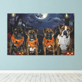 Boxer Halloween Spooky Leinwanddruck (Insitu (Holzboden))