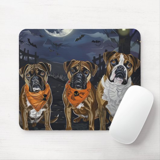 Boxer Halloween Spooky Mousepad (Mit Mouse)