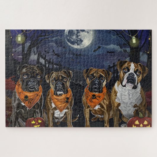 Boxer Halloween Spooky Puzzle (Horizontal)