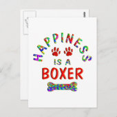 Boxer Happiness Postkarte (Vorne/Hinten)