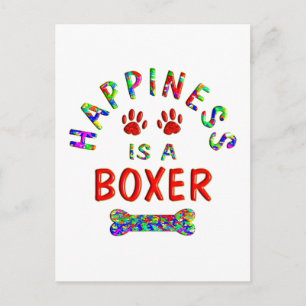 Boxer Happiness Postkarte