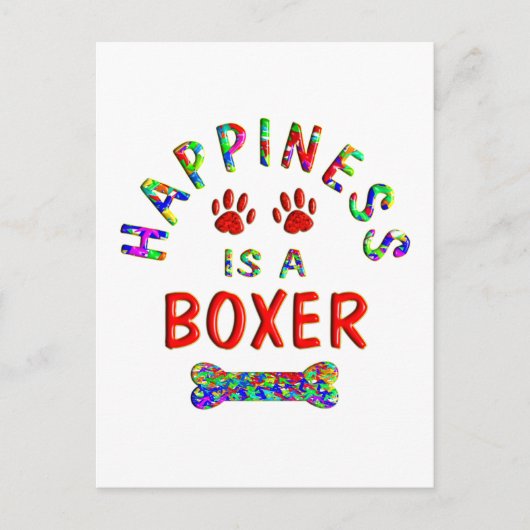 Boxer Happiness Postkarte (Vorderseite)