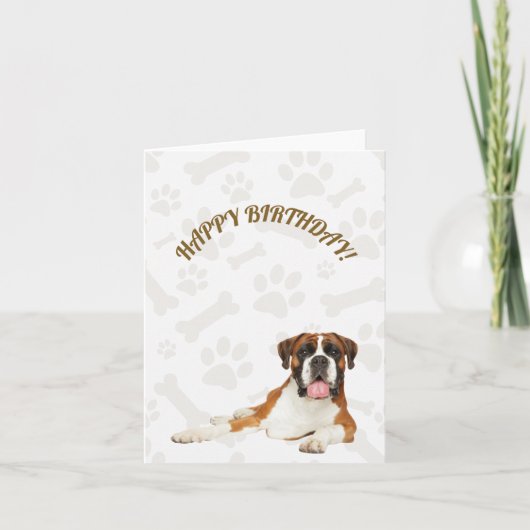 Boxer Happy Birthday Card Karte (Vorderseite)
