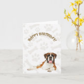 Boxer Happy Birthday Card Karte (Gelbe Blume)