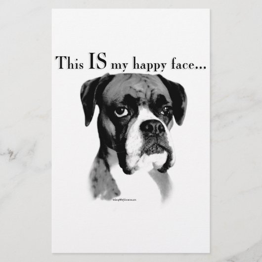 Boxer Happy Face Briefpapier (Vorderseite)