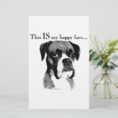 Boxer Happy Face Briefpapier (Stehend Vorderseite)