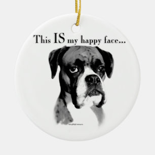 Boxer Happy Face Keramikornament