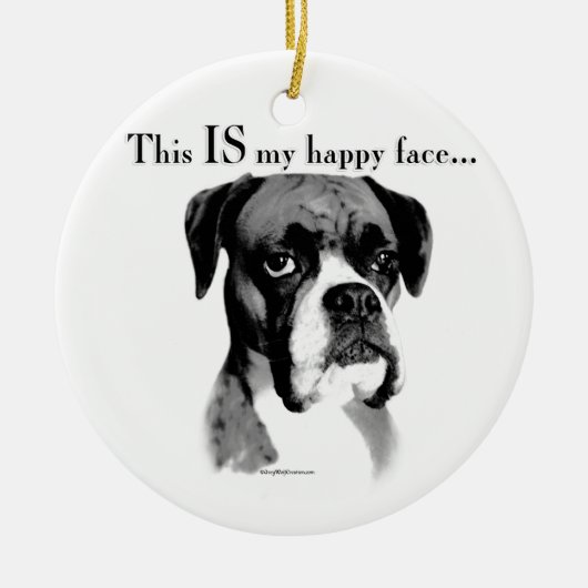 Boxer Happy Face Keramikornament (Vorne)