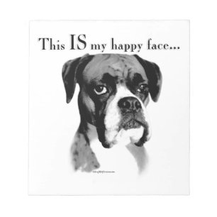 Boxer Happy Face Notizblock