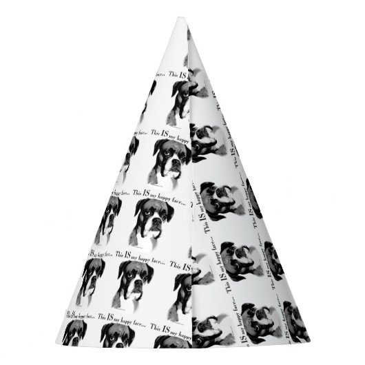 Boxer Happy Face Partyhütchen (Rückseite)