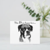Boxer Happy Face Postkarte (Stehend Vorderseite)