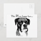 Boxer Happy Face Postkarte (Vorne/Hinten)
