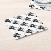 Boxer Happy Face Rechteckiger Pappuntersetzer (angewinkelt)