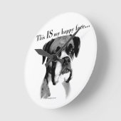 Boxer Happy Face Runde Wanduhr (Winkel)