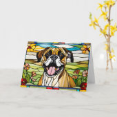 Boxer Hartglas Karte (Gelbe Blume)