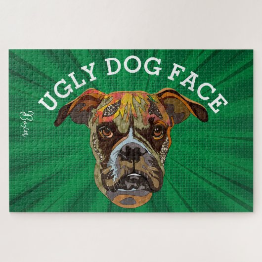 Boxer hässlicher Hund 1000 Stück Jigsaw Puzzle (Horizontal)