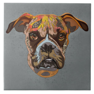Boxer hässlicher Hund Gesicht Keramik Tile Fliese