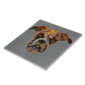 Boxer hässlicher Hund Gesicht Keramik Tile Fliese (Seite)