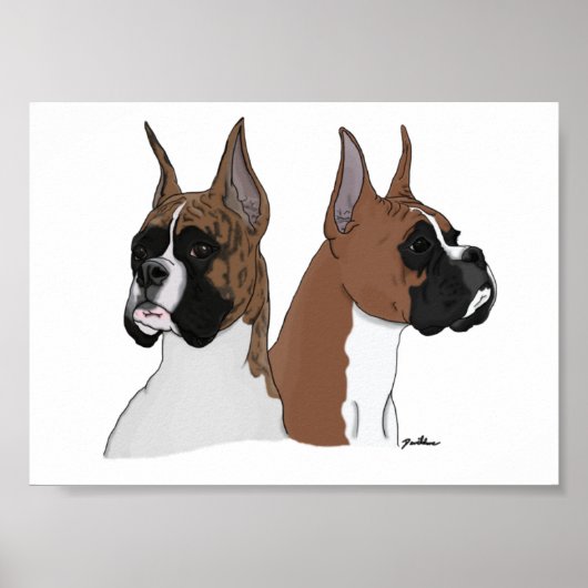 Boxer Heads in Digital Art on Poster (Vorne)