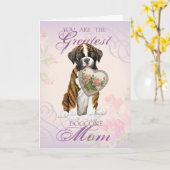 Boxer Heart Mama Karte (Gelbe Blume)