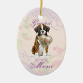 Boxer Heart Mama Keramik Ornament (Vorne)