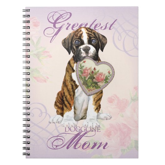 Boxer Heart Mama Notizblock (Vorderseite)