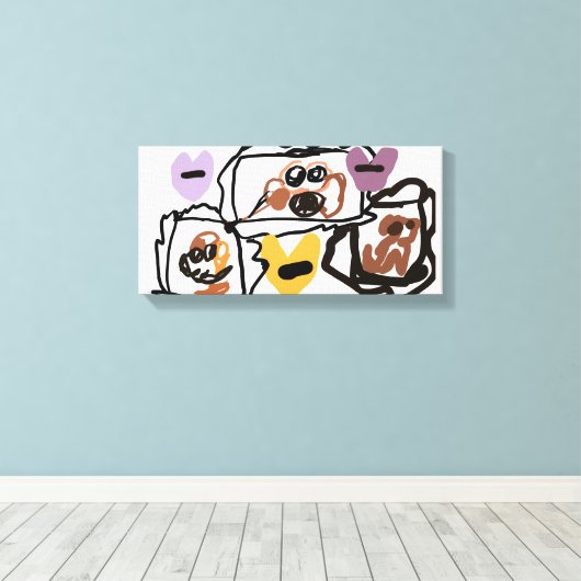 Boxer hearts leinwanddruck (Insitu (Holzboden))