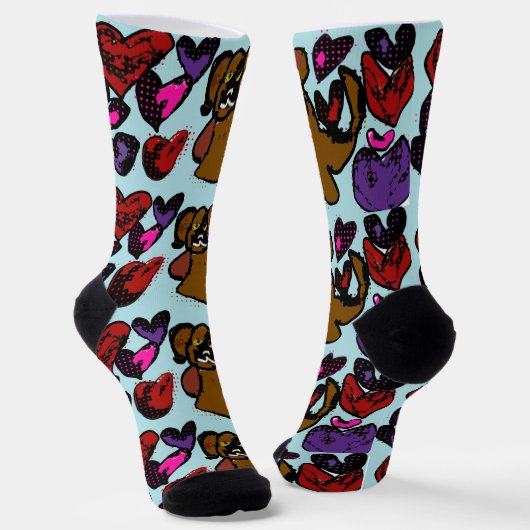 Boxer Hearts Socken (Gewinkelt)