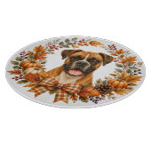 Boxer Herbstkranz Schneidebrett (Ecke)