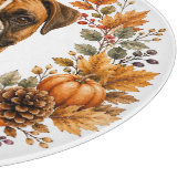 Boxer Herbstkranz Schneidebrett (Ecke)