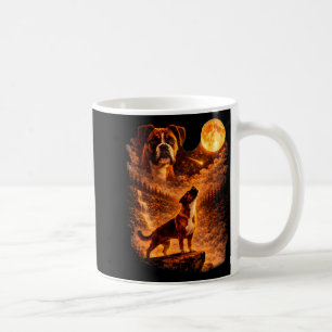Boxer heult zum Mond lustiger vintage Boxerhund Kaffeetasse