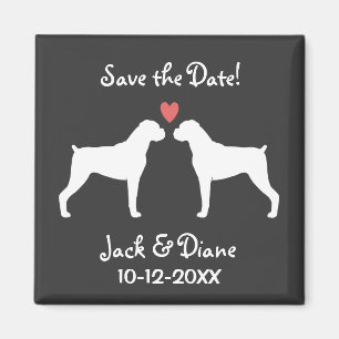 Boxer-Hochzeit Termin vormerken Magnet