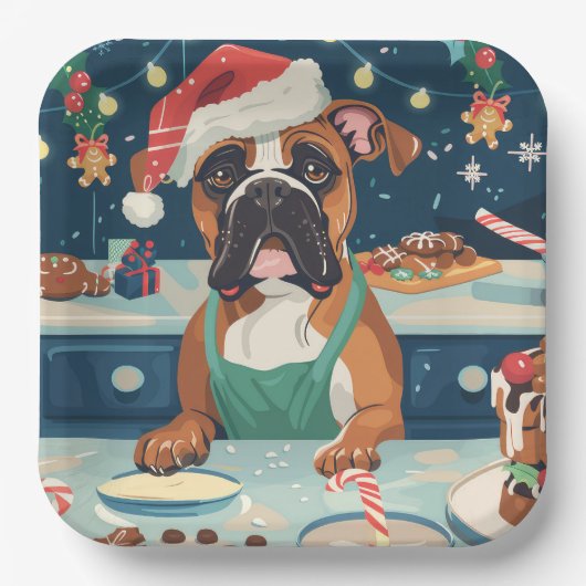 Boxer Holiday Baking: Festliche Weihnachten Pappteller (Vorderseite)