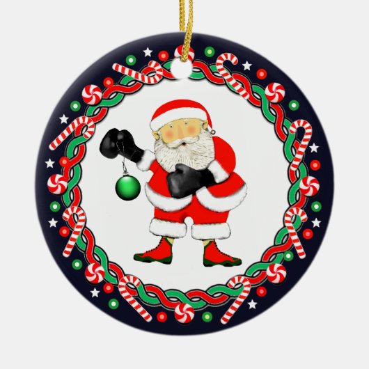 Boxer Holiday Geschenk Keramik Ornament (Vorne)