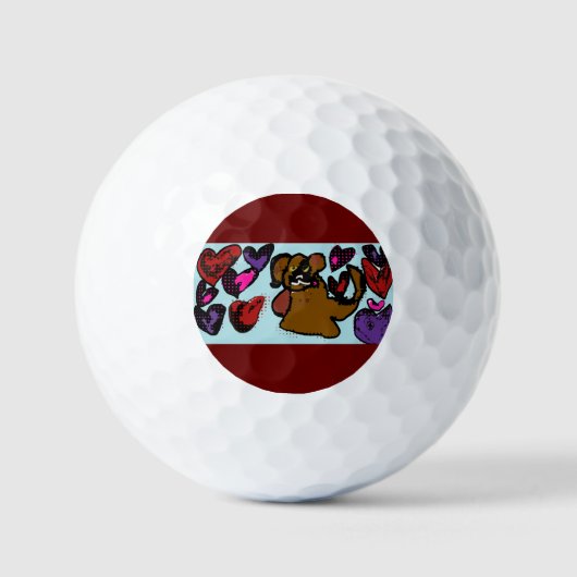 Boxer Hört Zwei-Tonen-Kaffee-Tasse Holzkastenschil Golfball (Vorderseite)